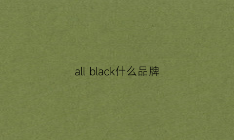 allblack什么品牌(blackinblack是什么牌子)